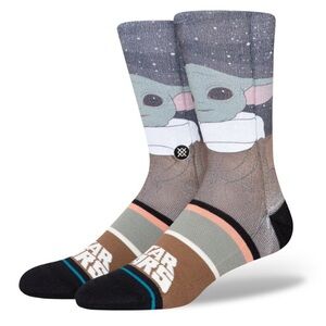 STANCE Men’s Star Wars Casual Poly Mid Cushion Crew Height Socks - GROGU BY JAZ